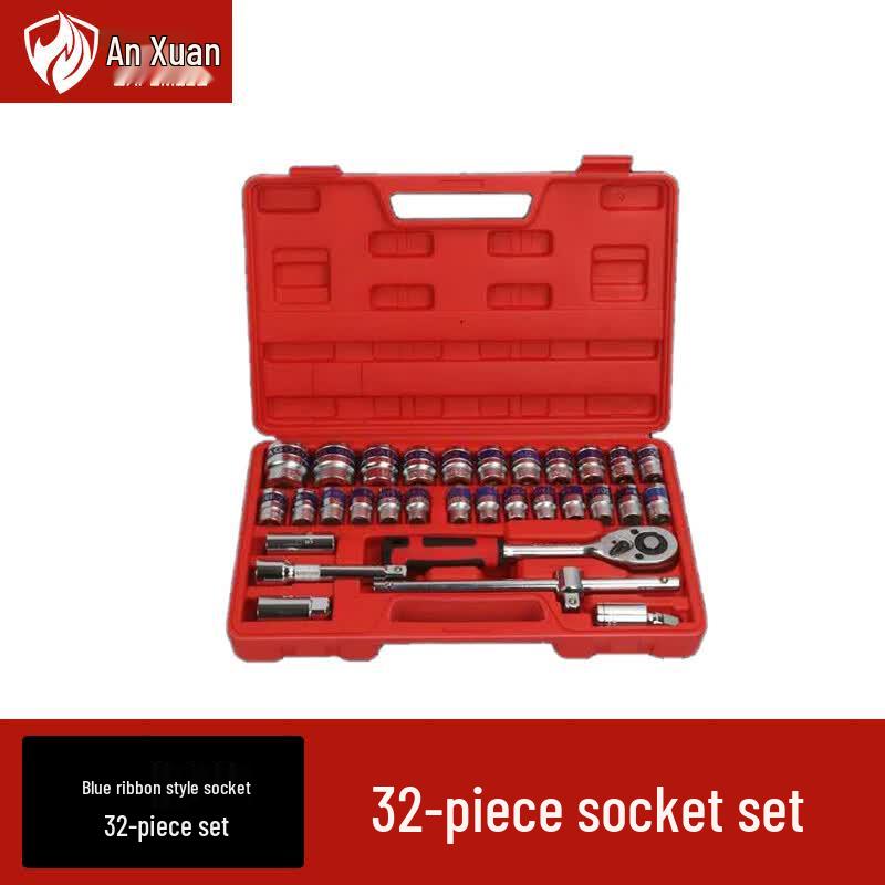 32-Piece Ratchet Wrench & Socket Set for Auto Repair