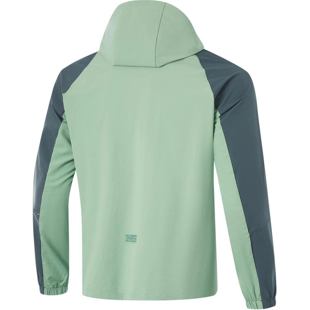 Li Ning Fitness Series Color Block Buchstaben Reißverschluss Kapuzenjacke Bequem Atmungsaktiv Sport Windjacke Herren Oberbekleidung Seegrün Dunkelblau AFDU157-5