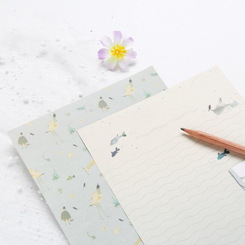 6 Sheets of Letterhead and 3 Envelopes for Mailing Envelopes, Vintage and Beautiful Floral Small Envelopes