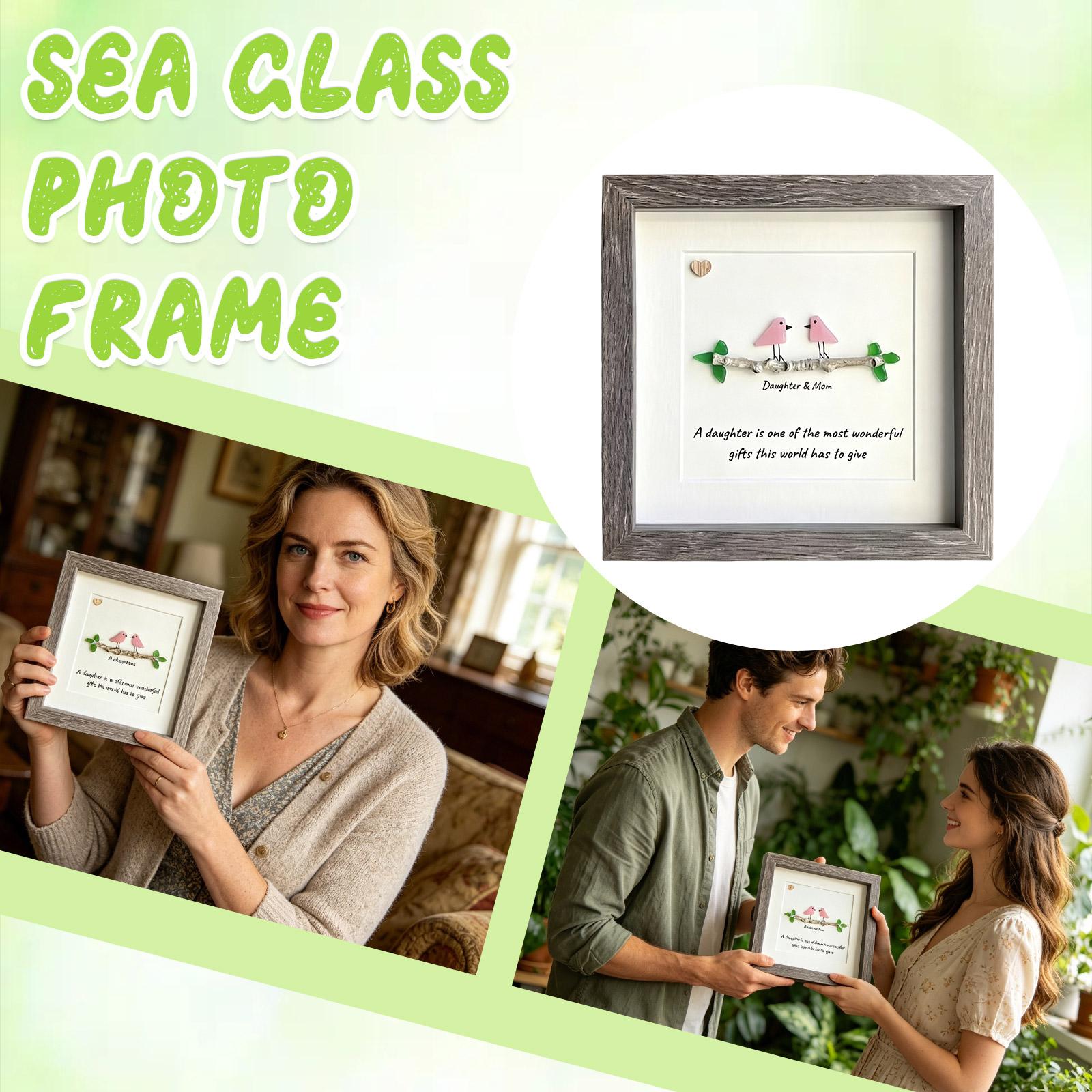 

Mother-daughter Sea Glass Artwork, Mother-son Affection Commemorative Gift One Size білий