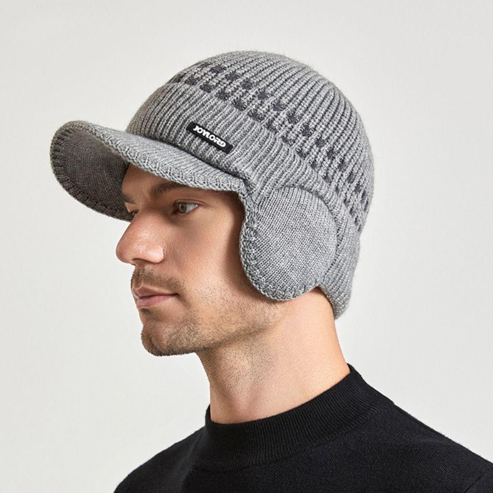 

Coldproof Knitted Benines Solid Color Pullover Hat Simple Knitted Baseball Hat Autumn темно-синий