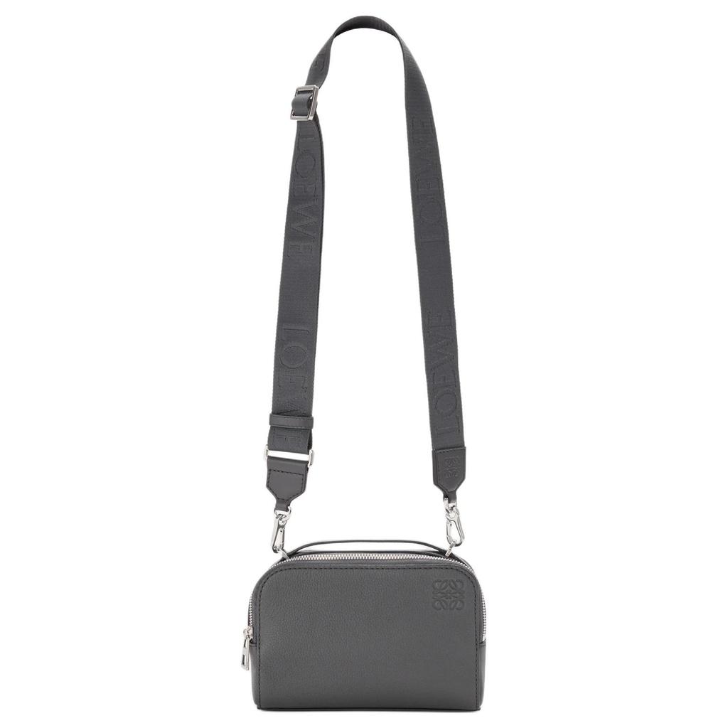 Loewe Anagram Embossed Puzzle Adjustable Detachable Shoulder Camera Bag Mini Men shoulder bag Anthracite C660R41X02-1110