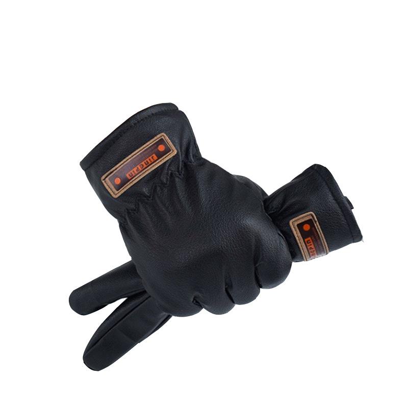 

Новые зимние мужские перчатки из искусственной оленьей кожи, большие хлопковые перчатки для улицы, перчатки для езды, утолщенные, теплые, велосипедный прилавок one size fits all чёрный