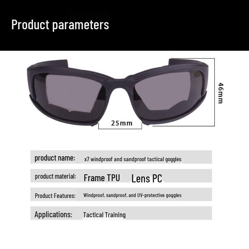 Daisy X7 Polarized Tactical Goggles - Windproof & Impact-Resistant for Shooting and Motorcycling