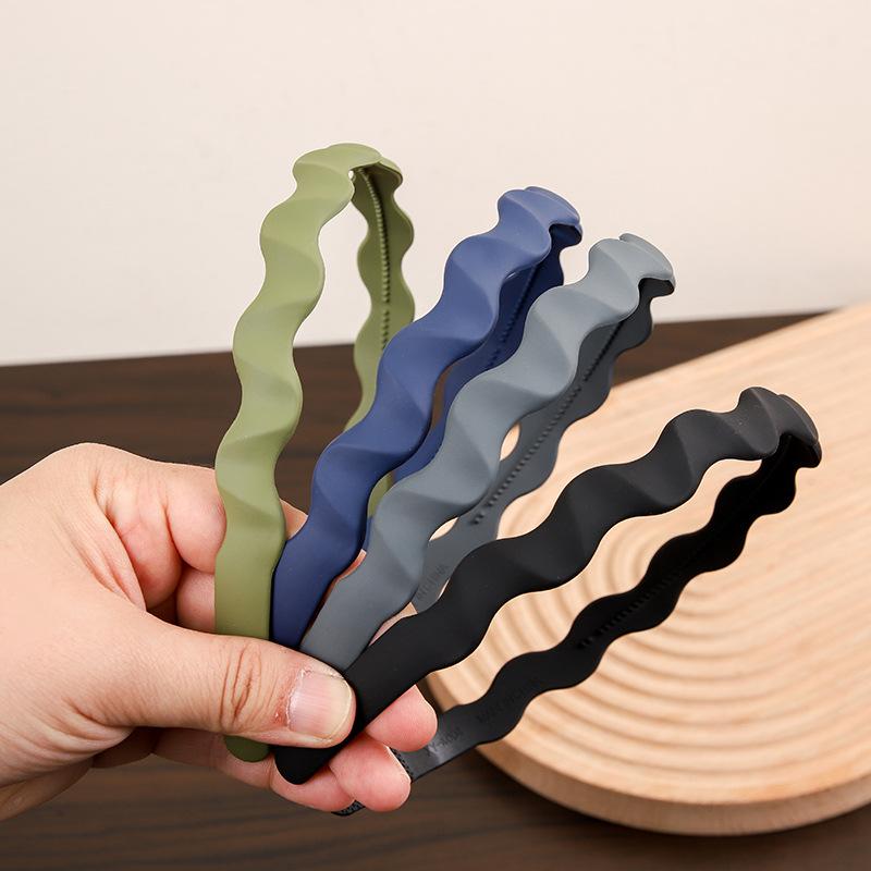 Nouveau Bandeau Simple à Motif Vague Dépoli pour Femmes Polyvalent Doux Antidérapant Accessoires Cheveux Fille Vacances à la Plage