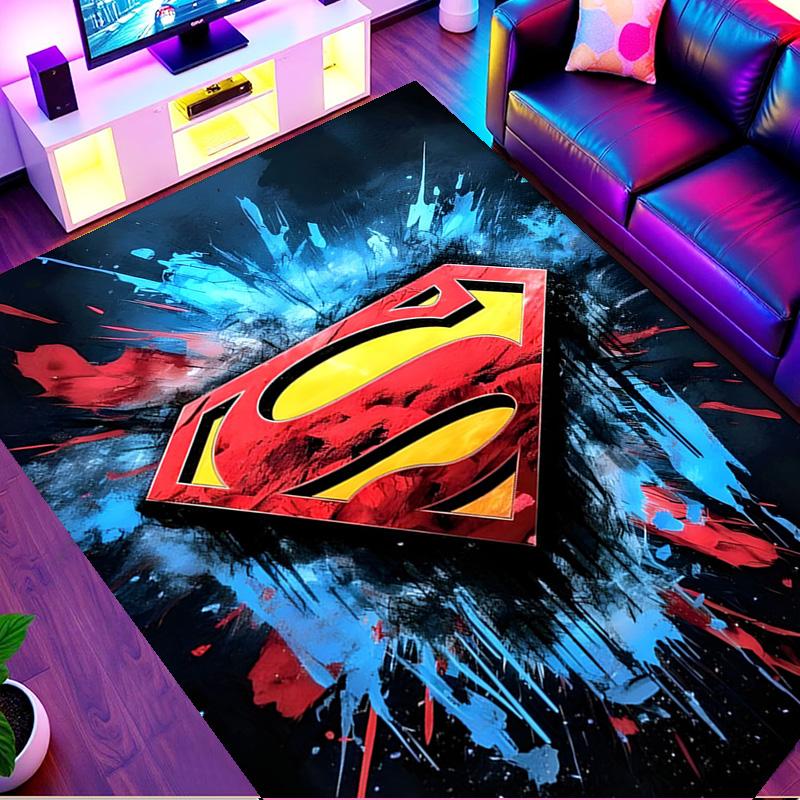 Batman Print Rug, Washable Floor Carpet, For Entryway Dorm Laundry Room Office Study, Home Decor Birthday Christmas Gift