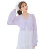 Yumetembo Women's Lame Sheer Cropped Cardigan, 534587, Lavender