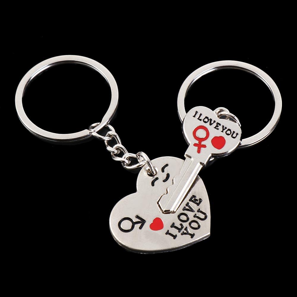 

1 Pair Zinc Zinc Zinc Alloy Lovers Heart Keychain My Heart Zinc Zinc Zinc Alloy Lovers Keychain Couples Gift 1 set