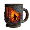 Sasquatch Forest Fires Mug Outdoor Coffee Mug 3D Vintage Sasquatch Mug Camping Halloween Novelty Drinkware