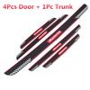 5Pc Black Rubber Car Door Scuff Sill Cover Panel Step Protector 4* Door + Trunk