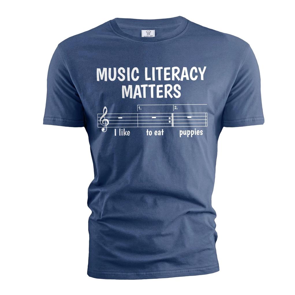 Funny Music T-shirt Music Literacy Matters Funny Musician Musical Notes Tshirt