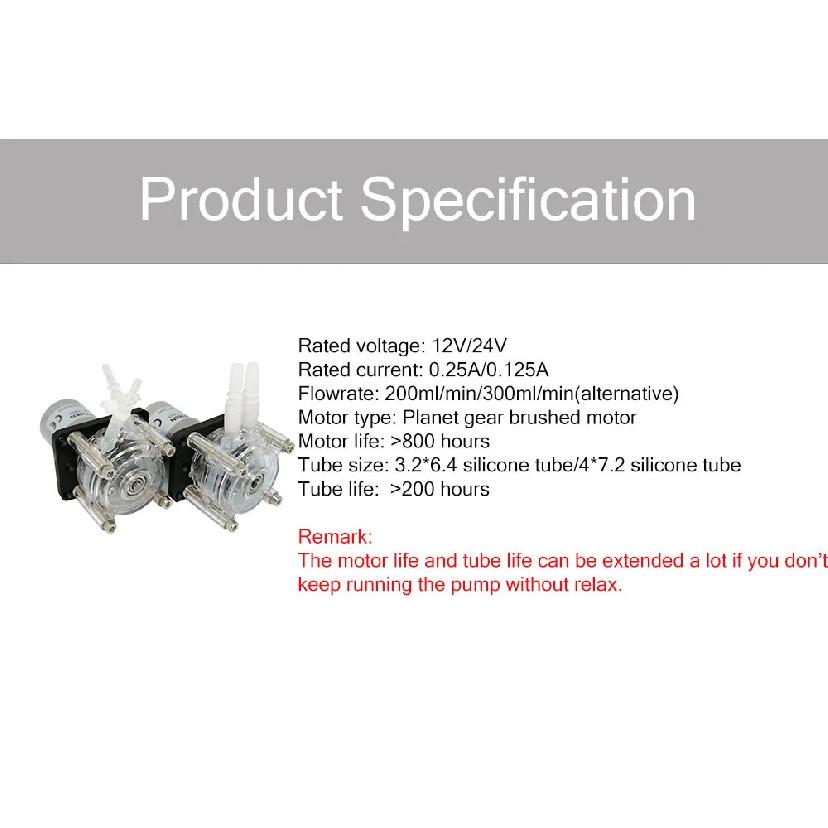 Peristaltic Pump Water Suction 200ml/min 300ml/min Self-priming  Electric Low Pressure Rotary
