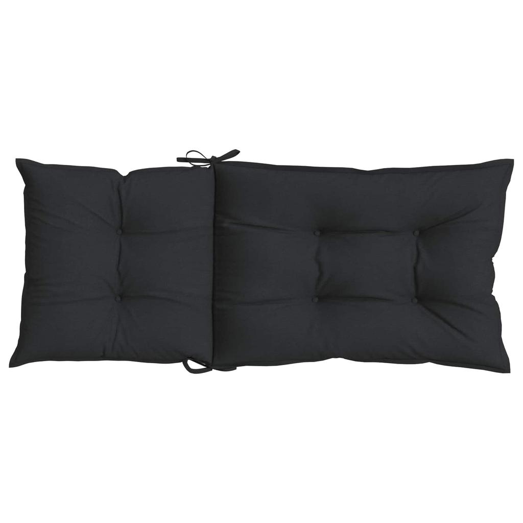 High Back Chair Cushions Set 2 Pcs Melange Black
