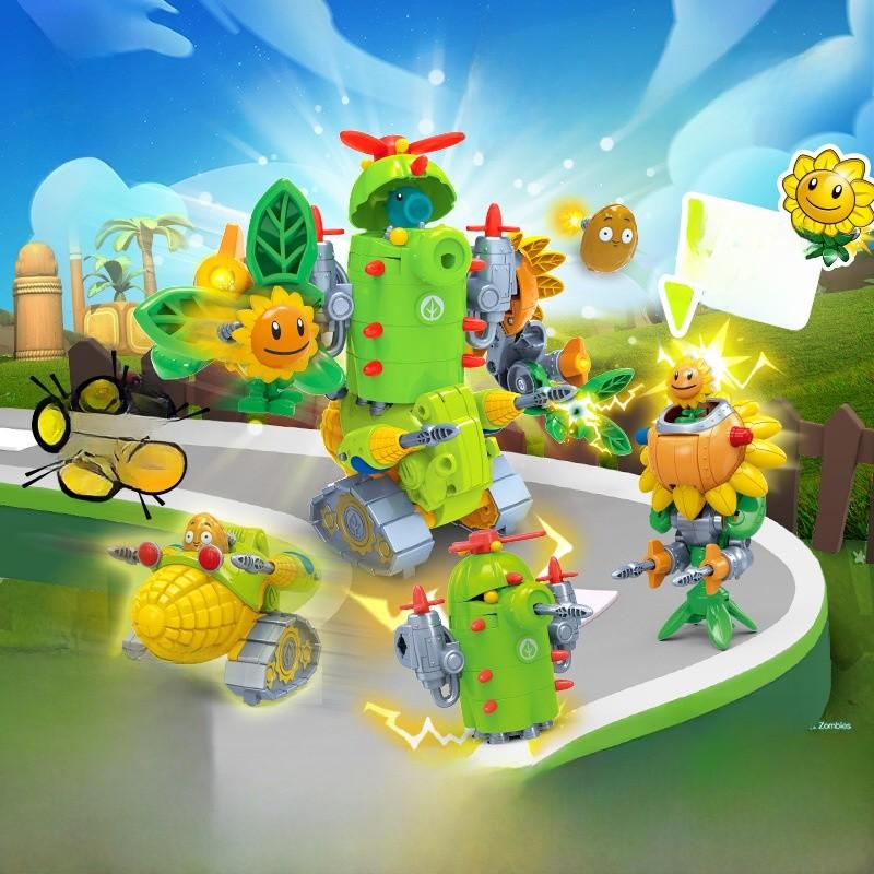Zombiessunflower Plants Vs Kernel Pult Robot Construction Set For Play Kids