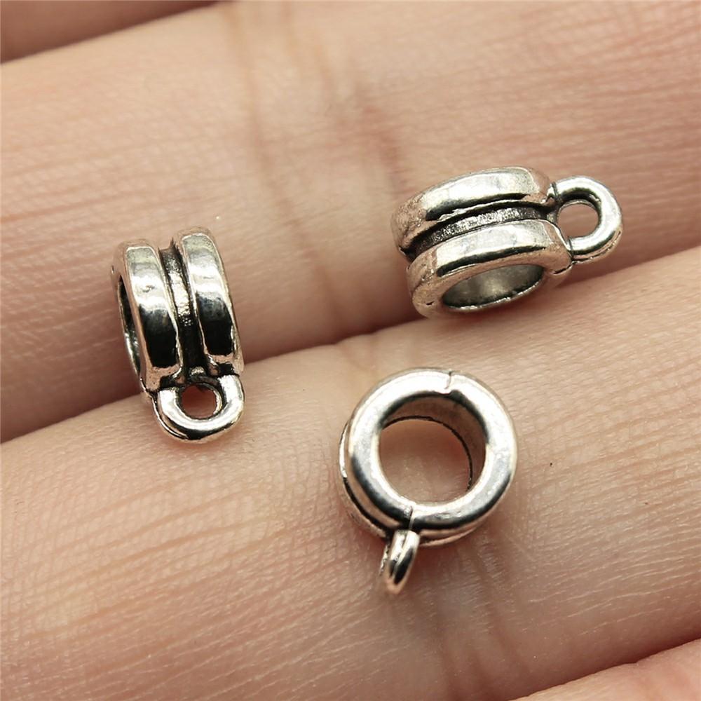 20pcs Bails Beads Connector Charms Jewelry Findings DIY Bails Beads Charms Connector Wholesale Antique Silver Color
