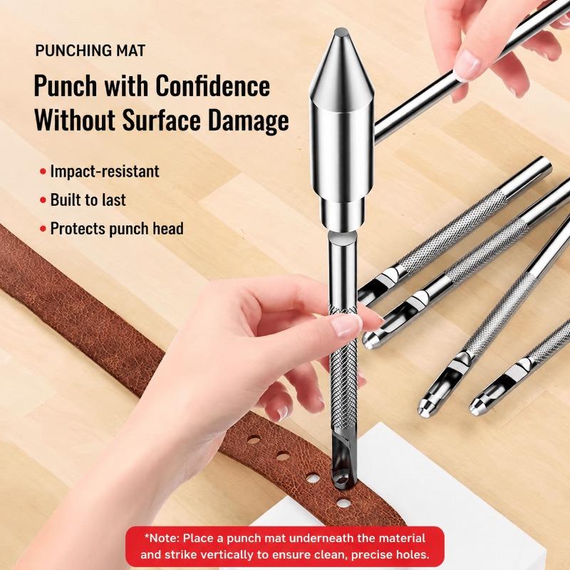 Round Leather Punch Hole Maker Multi Purpose Piercing Tool for Belt Strap Handbag Shoulder Band Watch Wristband Shoe Boot Solid