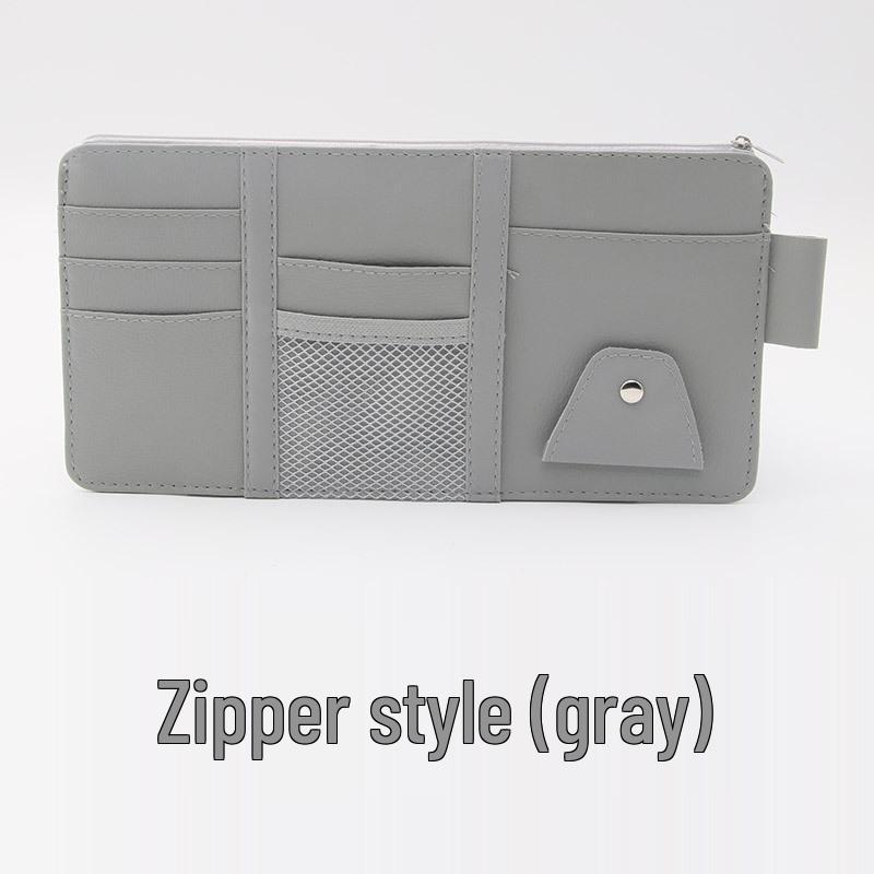 Multifunctionele Auto Zonneklep Organizer: Kaarthouder & Brilclip