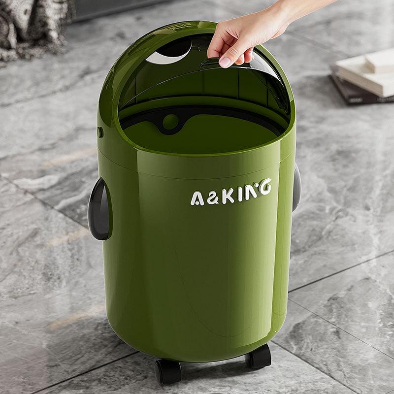 2026 High-End Large Capacity Trash Can with Wheels & Flip Lid for Living Room/Bedroom