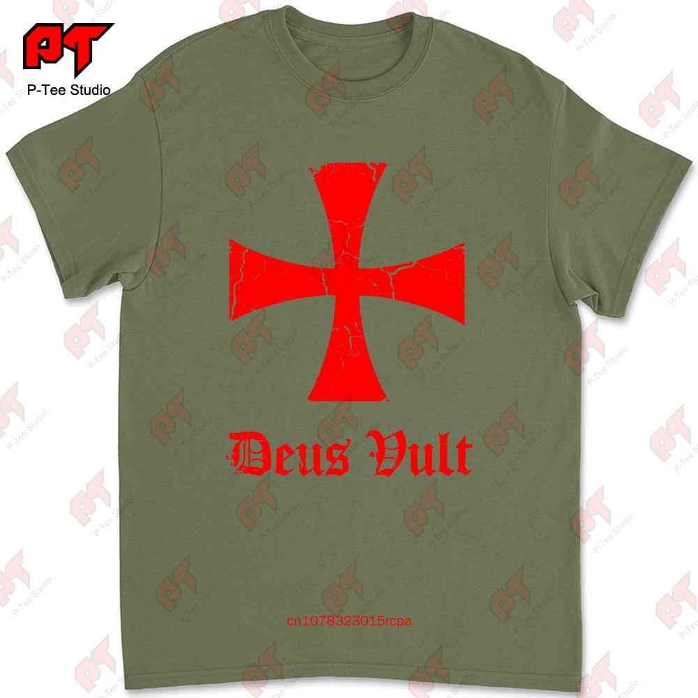 

Deus Vult Knights Templar CrossCrusader Tshirt EDB4 4XL
