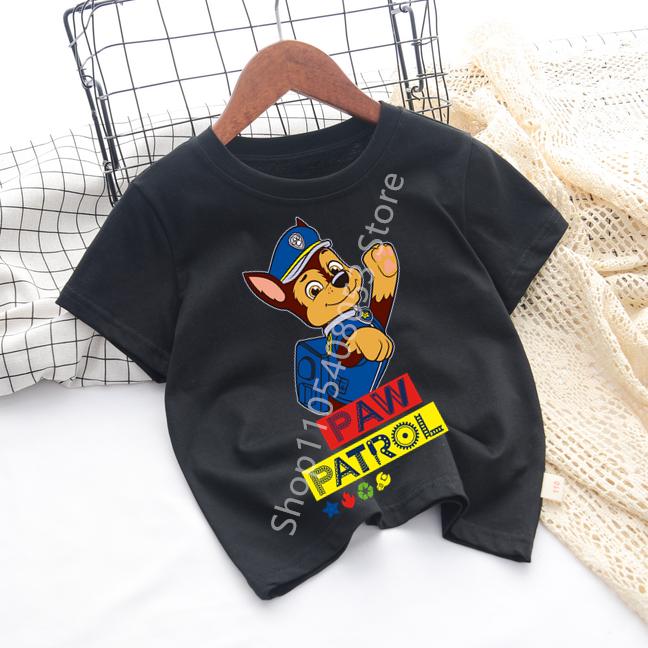 Kids Paw Patrol Cartoon Graphic Baby T Shirt Cotton Casual Short Sleeve Tee Boys and Girls 2026 Summer Toddler Clothing Tops