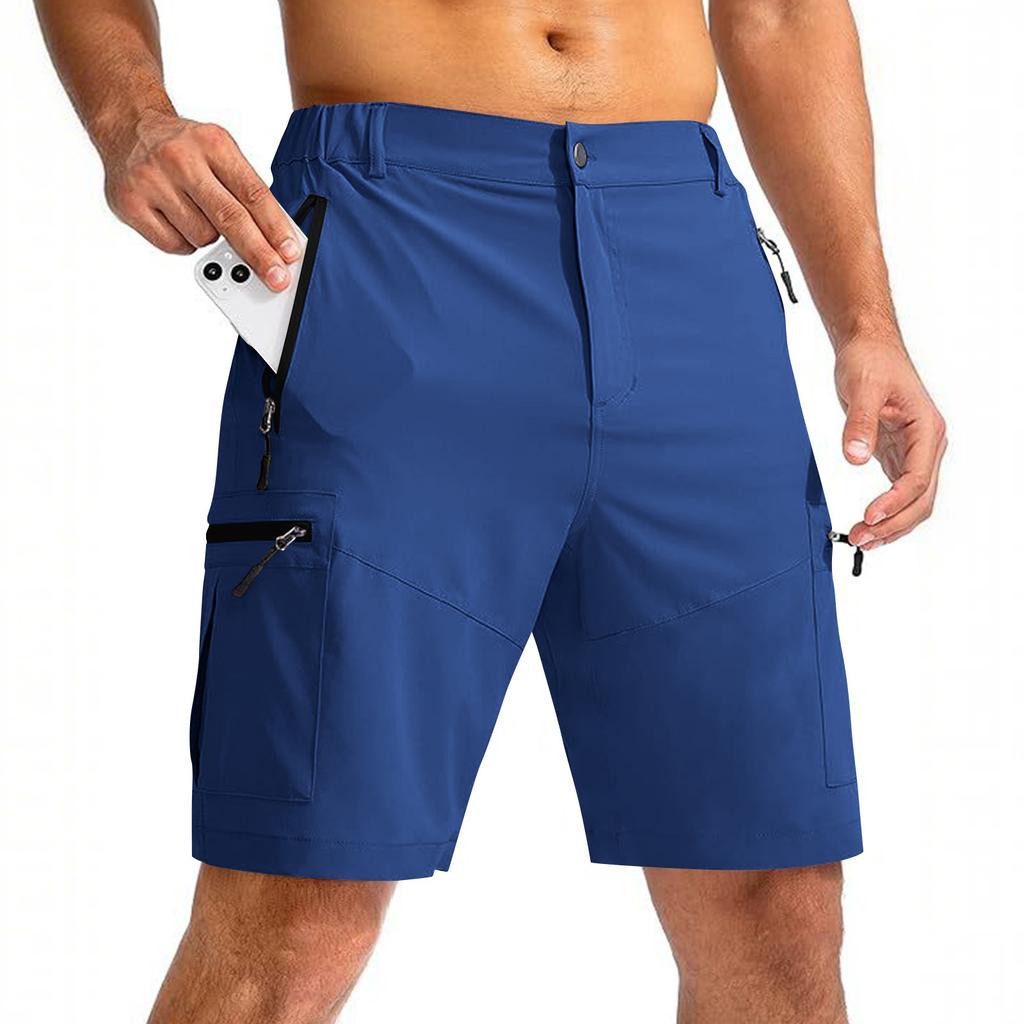 Herrgolfshorts med flera fickor, Elastisk midja, Casual klänningsshorts för sommaren