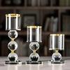 Set of 3 Crystal Candle Holder Luxurious Polished Romantic Theme Desktop Decoration Suitable for Dinners Anniversaries Christmas