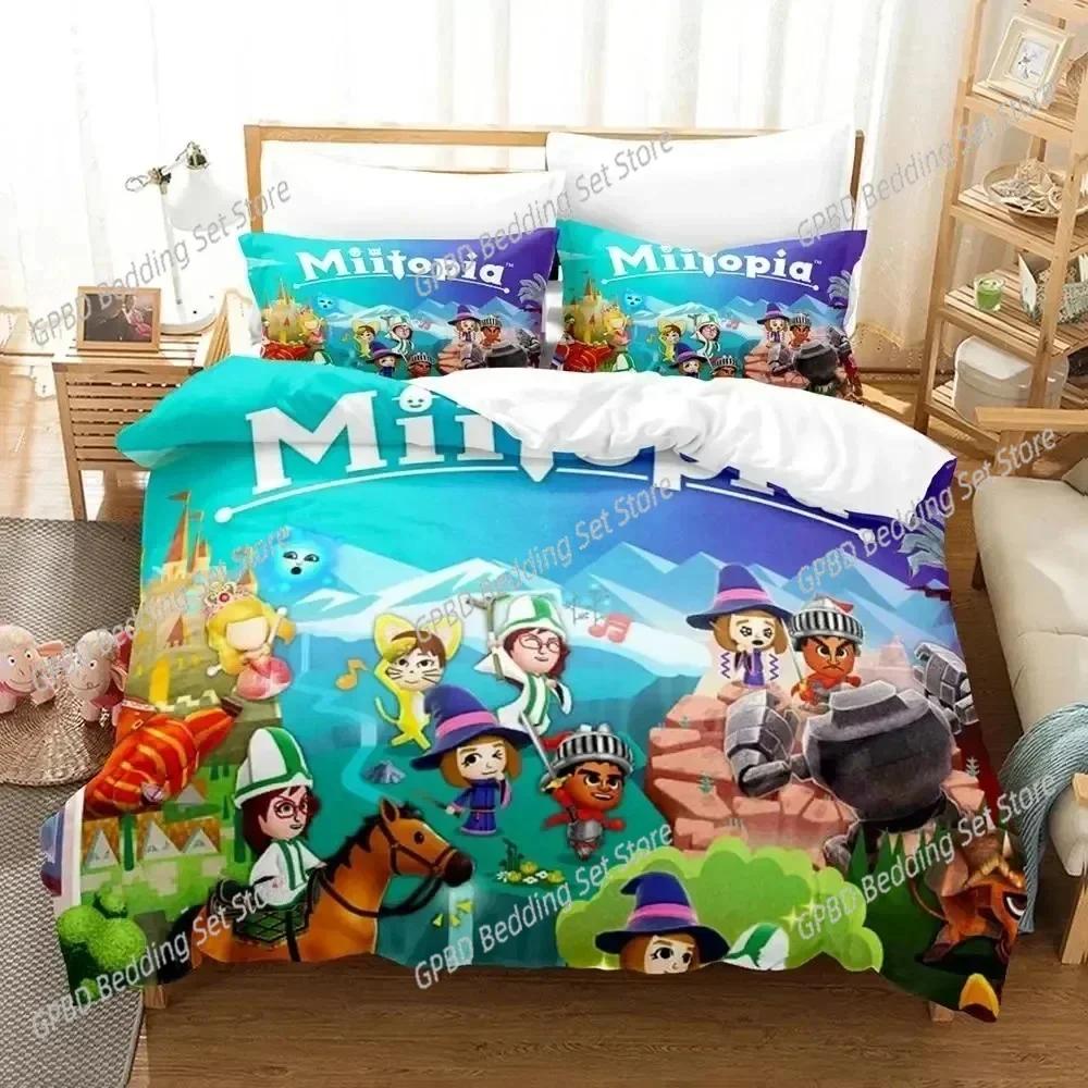 Comforter New Cartoon Game Miitopia Bedding Set Bedroom Soft Modern S Comefortable Kids And