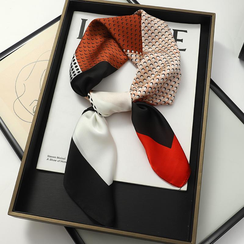 Luxury Design 70*70cm Horse Print Silk Square Scarf Women Soft Satin Hairband Neckerchief Office Hijab Headband Foulard Gift