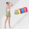 () Sports Tennis Skirt Women'S Anti-Light Fitness Skirt Fake Two-Piece Yoga Quick-Drying Pleated Skirt Shorts