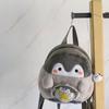 Cartoon Doll Plush Penguin Backpack Transparent Coin Purse  Portable  for Lady Girls Children Gift Outdoor Pendant