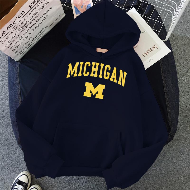 Mode University of Michigan Damen Hoodie Hip Hop Damen Casual Hoodie Neutral Streetwear Harajuku Herren Hoodie