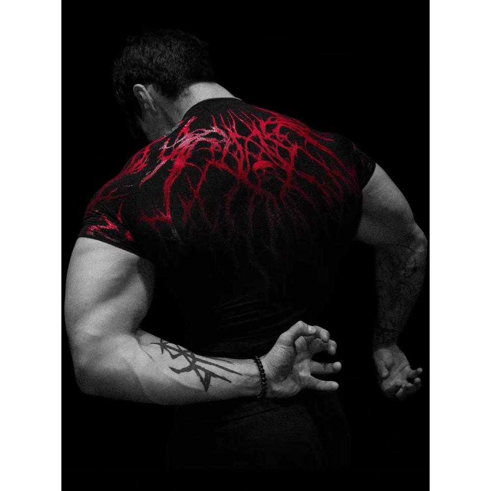 Fitness Short Sleeved Sports Elastic Quick Drying Tight Fitting Clothes for Couples