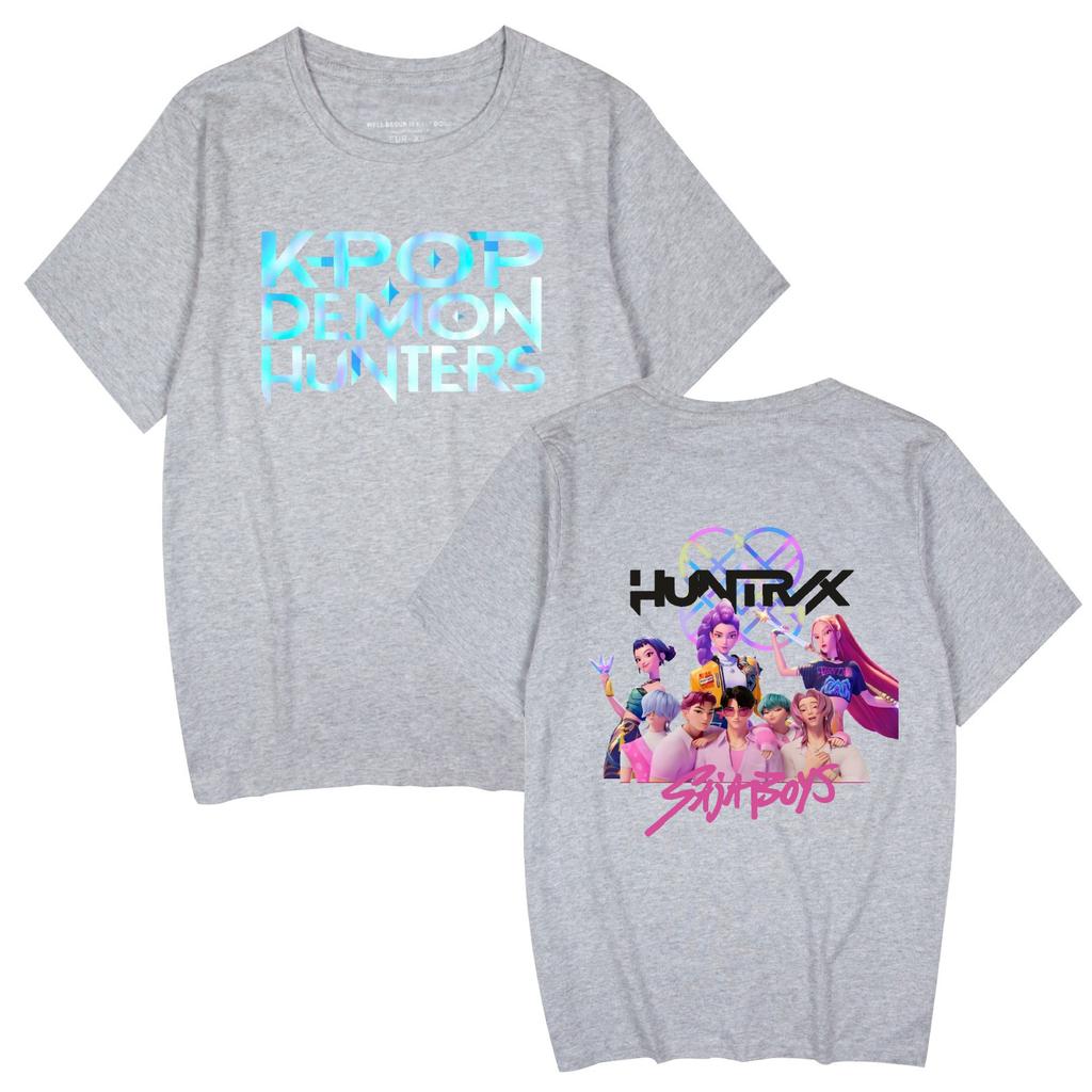 KPop Demon Hunters T Shirt Men Women Crewneck Short Sleeve Streetwear T-shirt New Cartoon Clothes Tops