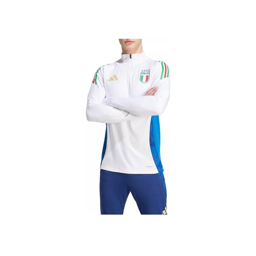 Adidas Figc Tr Topp 2024 Pustende Vindtett Vanntett Langermet Fotballskjorte Herre Topper Hvit IQ2166