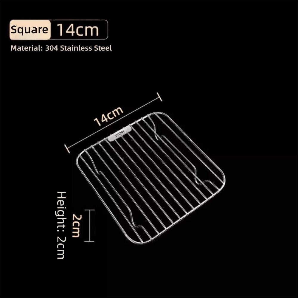 Round Square Cooking Rack With Foot 304 Stainless Steel Air Fryer Rack Thicken Cooling Rack Home Kitchen Oven Steamer Cooker
