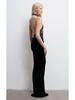 Elegant Black Hollow Out Backless Slim Fit Party Dress