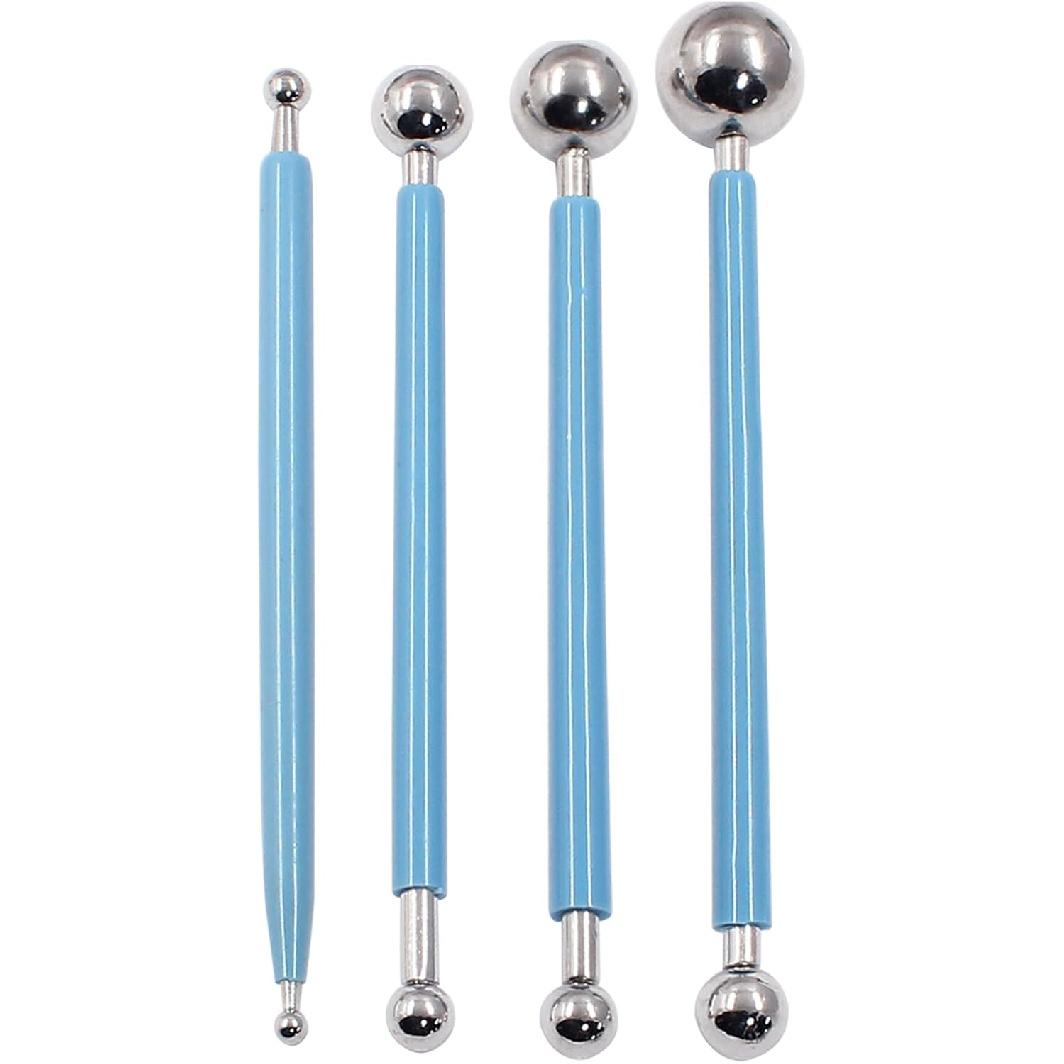 Cake Decorating Metal Ball, Metal Ball Fondant Tool Fondant Cake Pan Cake Decorating Tool Flower Sugar Craft Ball Model DIY Tool Clay Modelling синий