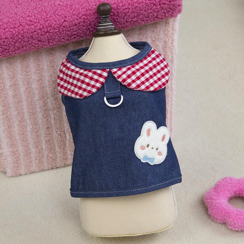 Short Pet Vest with Leash Chest Back Small Dog Chihuahua Cat Dog Clothes