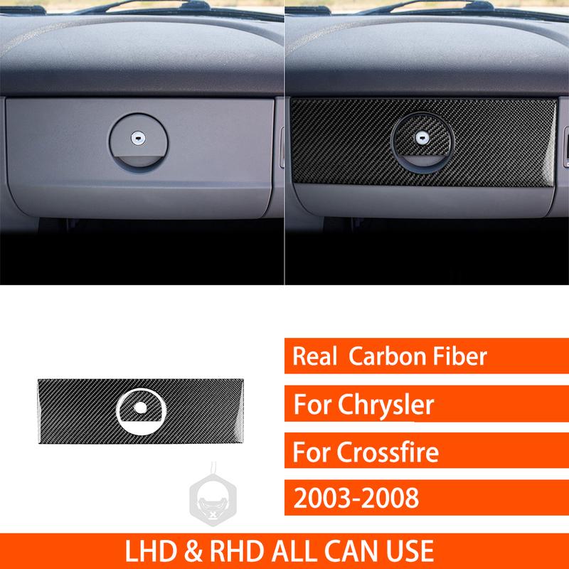 For Chrysler Crossfire 2003-2008 Real Carbon Fiber Stickers Co-pilot Trument Glove Box Panel Car Accessories Decorative