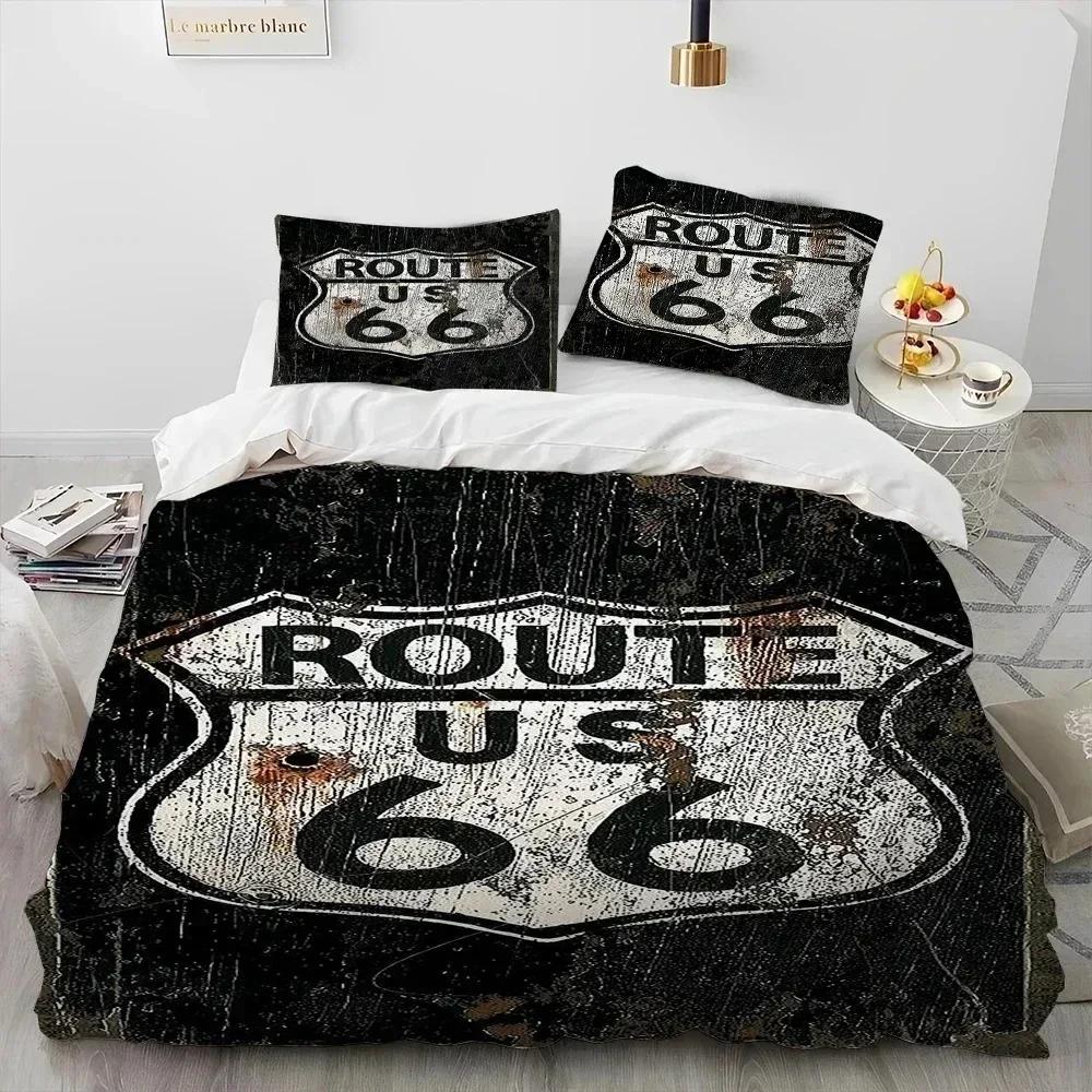 

Historic Route 66,Mother Road,mãe estrada Bedding Set Printed With Pillowcase Duvet Cover Soft Queen King Size Bedclothes Home 70x133cm 2pcs