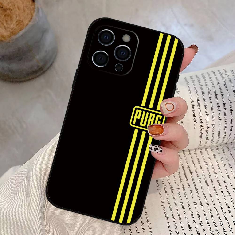 Game P-U-B-G Phone Case For iPhone 17, 16,15,14,13,12,11 Plus,Pro Max, Others Soft Black Cover iPhone12Pro
