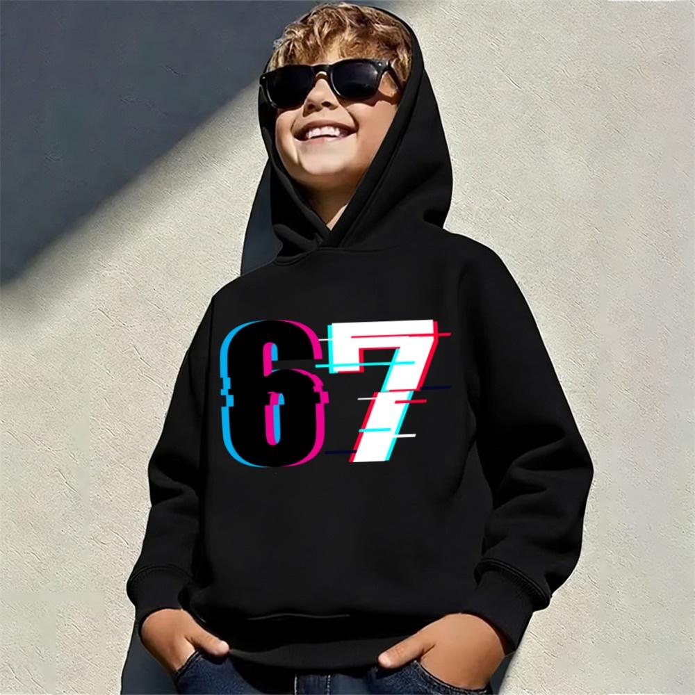 2026 Neuer Trend Lustiges 67 Kostüm Shirt Trendiger Weihnachten 67 Baum Gedruckter Hoodie Kinder Jungen Feiertags T-Shirt Kinder Weihnachten Oberteile