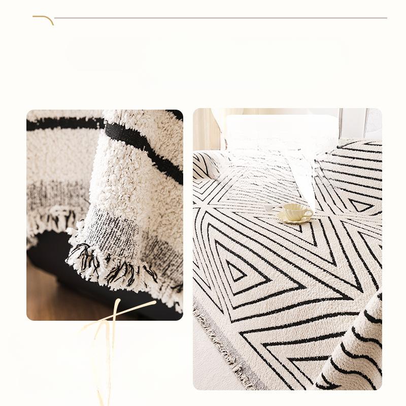 Plush Simple Sofa Towel Non-Slip Sofa Cover Dust Cover One-Piece Plush Cover Cloth Line High Sense