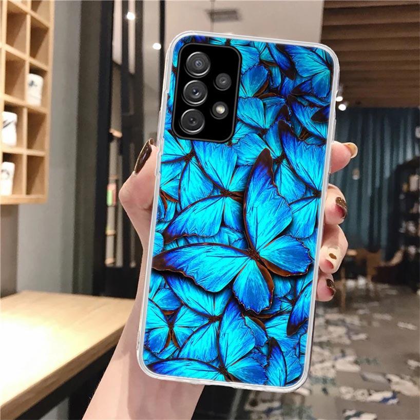Blue Butterfly Beautiful Wing Soft Phone Case For Samsung Galaxy A16 A26 A36 A56 A15 A14 A13 A55 A54 A53 A35 A34 A33 A25 A24 A23