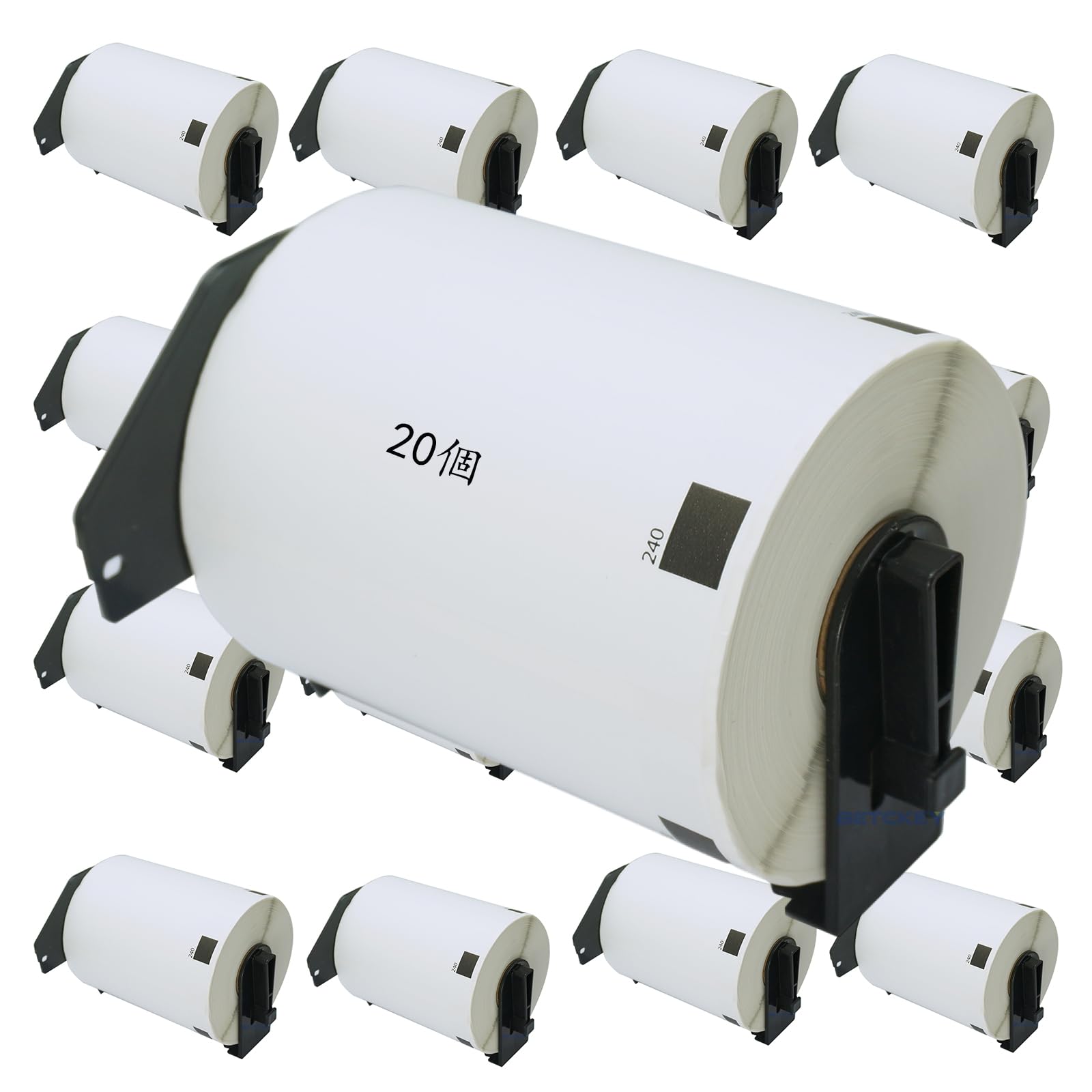 

BETCKEY Thermal Paper Brother Label Printer Roll Compatible Label Stickers BROTHER 102x51mm 10800 sheets Compatible with 18 pieces White DK-1240