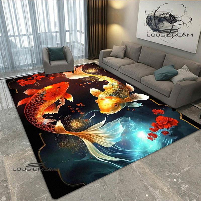 3D fish Cute printed carpet Non -slip carpet Yoga mat door mat photography props kitchen mat area rug birthday gift