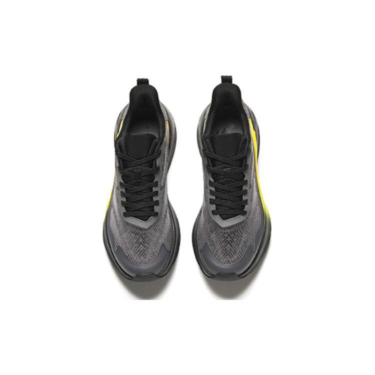 Anta Cushioning, Wear Resistant Low top Running Shoes Men's Black Gray Yellow 112415522-7