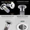 Stainless Steel Press-Type Anti-Odor Leak-Proof Washbasin Drainer with Filter Screen