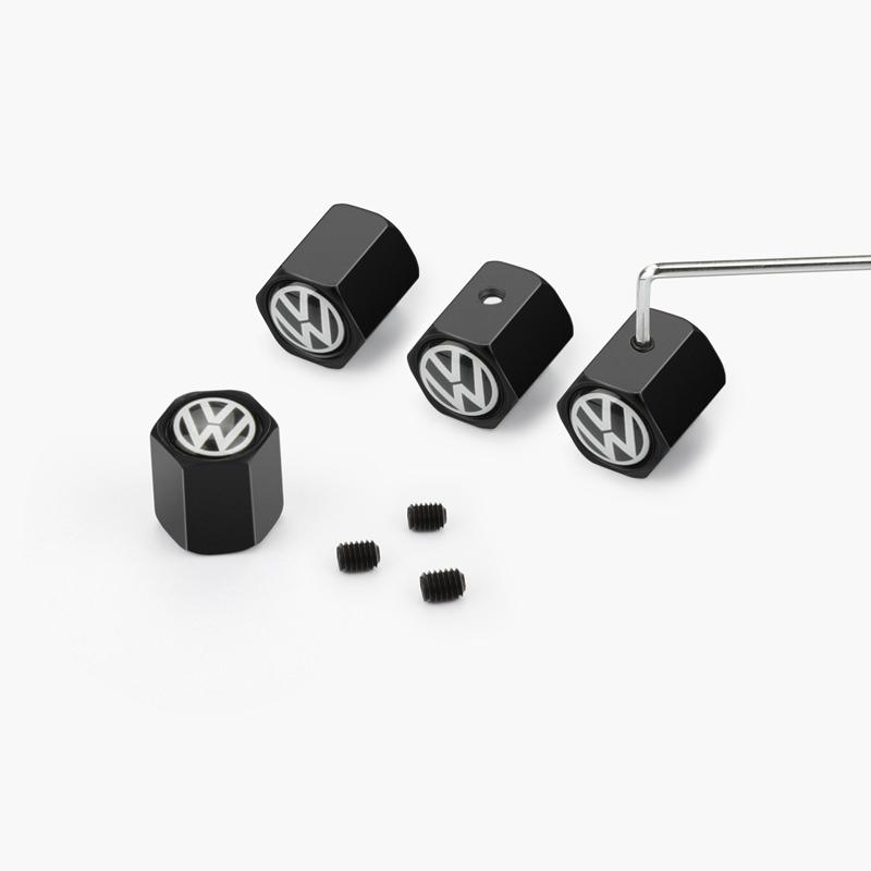 2025 Hot 4PCS Car Accessories metal Wheel Tire Valve Caps for VW Volkswagen Golf Polo Passat Touran Accessories