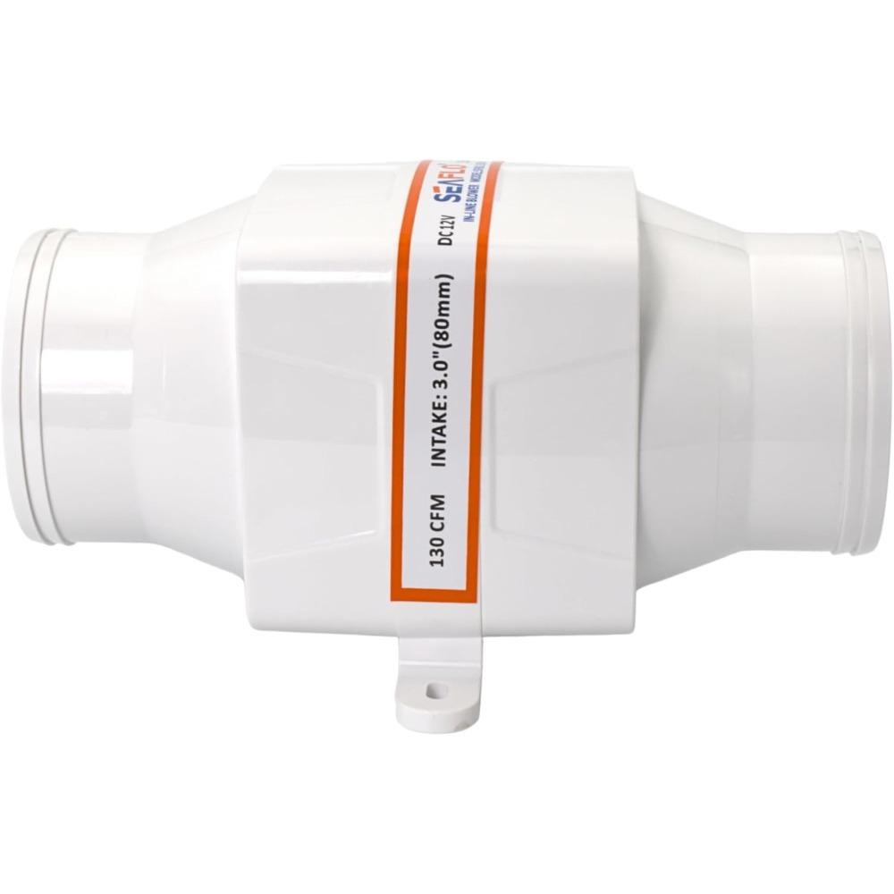 Inline Marine Bilge Blower - 12V, 3 or 4 Inches, 130-270 CFM Ultra-quiet Operation, Suitable for Yachts/sailboats - ISO 8846, CE, and RoHs Certified